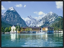 Austria, Hotel, Góry, Jezioro, Pertisau